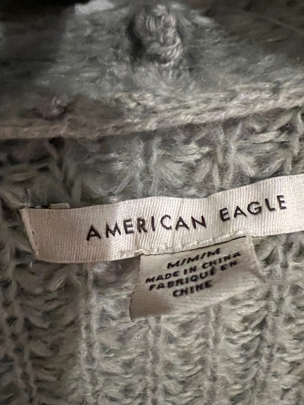 American Eagle Outfitters Light Green Waffle Knit Open Front Cardigan Sz M Wom - Picture 4 of 8